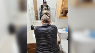 Sneaky Sex with Excited Wife in the Washroom After Party