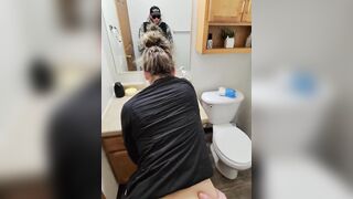 Sneaky Sex with Excited Wife in the Washroom After Party