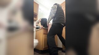 Wife Sneaking to the Bath to Get Drilled