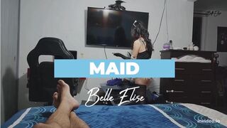 Maid. Follando a mi sirvienta mientras trabaja y me saca lechita