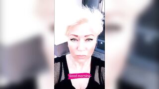 A camgirl wife furiously bangs herself with a sex toy in an armchair during the time that her writer spouse smokes on the balcony...))