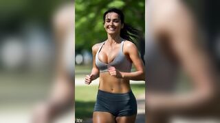 Breasty Hotties Running in Park - Breasts slide Outdoor two [AI generated]