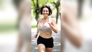 Breasty Hotties Running in Park - Breasts slide Outdoor two [AI generated]