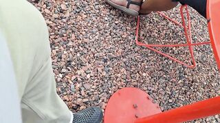 Thick Black Haunches N big beautiful woman Aged Feet with Chunky Moist Yellow Toes