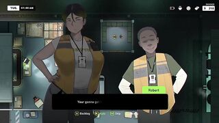 U ask your girlfriend for a favour to make your co-worker to not bother u at work.