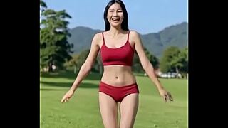 woman all exposed being cheerful ai movie
