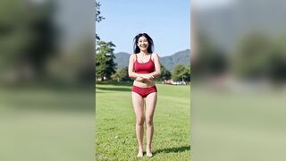 woman all exposed being cheerful ai movie