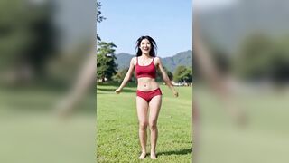 woman all exposed being cheerful ai movie