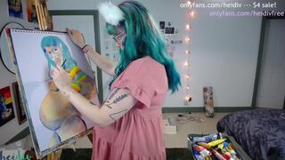 9 Month Preggy Self Portrait Painting Show