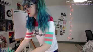 Painting Show clothed as Harley Quinn