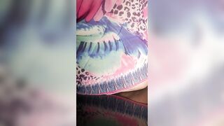 Trans Doxy Daphne Screws Herself with a Large Pink Vibrator and Jerks off Into a Glass