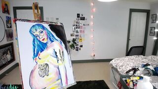 Painting a preggy self portrait