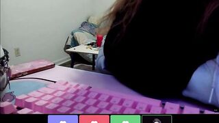 Teasing my step-brother's allies on Discord then fingering myself beneath the table