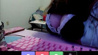 Teasing my step-brother's allies on Discord then fingering myself beneath the table