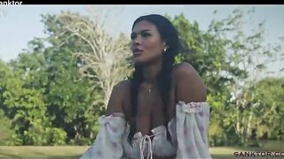 SANKTOR - BREASTY mother I'd like to fuck TEASES & MASTURBATES OUTDOORS