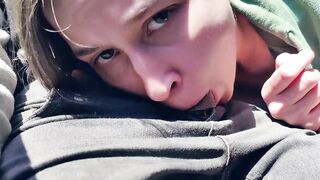 Stranger teen suck schlong in bus