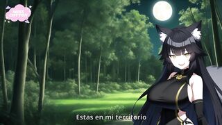 Mujer lobo follada en el bosque