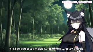 Mujer lobo follada en el bosque