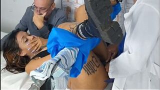 Gynecologist has sex with married woman right next to her spouse!