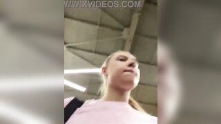 Jucielussie masturbating in public gym