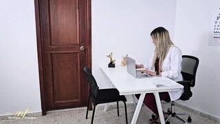 Slutty doctor makes her youthful patient screw her in her medical office - Monique Fuentes & Lian Grey