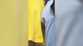 Cutie Caught In Public Bus Whilst This babe Jerking off Stranger's Shlong Until Spunk flow