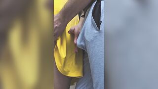 Cutie Caught In Public Bus Whilst This babe Jerking off Stranger's Shlong Until Spunk flow