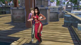 Stranger screws concupiscent ebony woman expecting for her boyfriend