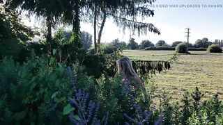 See 77 Years Old Martina Alsmost Stripped in Her Garden