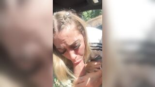 Pompino rischioso in macchina - Ingoia fino all’ultima goccia