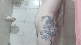 Taking a Shower and Putting a Soapy Anal Dilator in My Booty