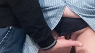 Old Dude Perv Fingered Cunt in Subway