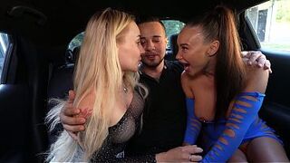 2 Wild Honeys Took Turns Riding My Dong Hard In The Backseat