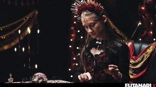 Beauty Swallowing Tgirl Cum - Redhead Mesmerized Into Submission by Shemale hentai Witch