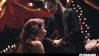 Beauty Swallowing Tgirl Cum - Redhead Mesmerized Into Submission by Shemale hentai Witch