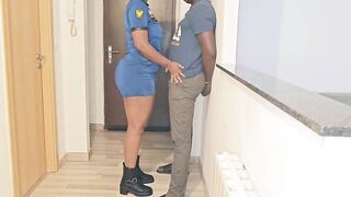 The police came to arrest me, but I couldn't resist this captivating ebony schlong.