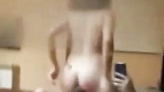 That babe gets an anal drilled riding on a large penis