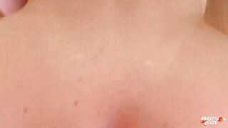 Fitness Brunette hair Facesittings, Deepthroats and Ardent Screws untill Cum in Throat in Gym