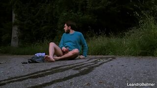 Caught taking a urinate and wanking outdoors - homo public exhibitionist