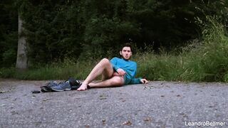 Caught taking a urinate and wanking outdoors - homo public exhibitionist