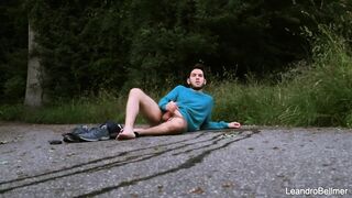 Caught taking a urinate and wanking outdoors - homo public exhibitionist