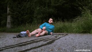 Caught taking a urinate and wanking outdoors - homo public exhibitionist