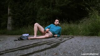 Caught taking a urinate and wanking outdoors - homo public exhibitionist