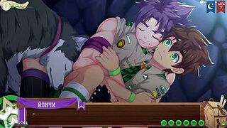 Scene 5 - Yoichi screwed Keitaro hard in the cave and came with cum (russian voice)