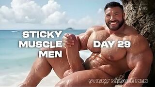 Sticky Muscle Chaps Day 29 Preview, AI-Generated Muscle Boyz, Large Knobs, Large Cum Loads