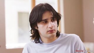 Large titties golden-haired stepmom Dee Williams desires to do anal but her spouse aint doing it.Her stepson helps her out,licks the milfs butt in advance of screwing her.