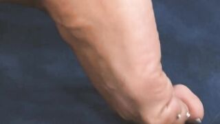 Cum Feet Scene 4: Breasty Latin chick Brunette hair in Underware Desires Chaps to Cum on Her Feet