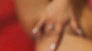 Fabulous brunette hair hottie fingers her juicy twat