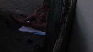 Flashing My Knob in Front of My Stepdaughter in a Beach and This babe Helps Me Ejaculation in Front of Everybody