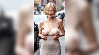 Aged Babes Teat Slide – Massive Saggy Melons Jiggling NO BRASSIERE Part 5 [AI generated]